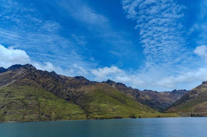 Queenstown Alpine Lake Mountain Range Landscape New Zealand
